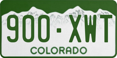 CO license plate 900XWT