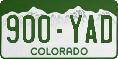 CO license plate 900YAD