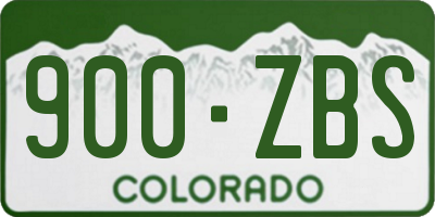CO license plate 900ZBS