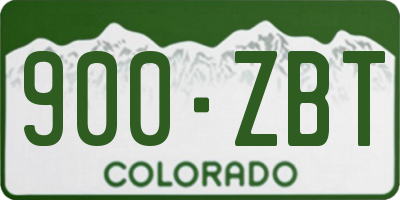 CO license plate 900ZBT