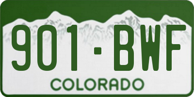 CO license plate 901BWF