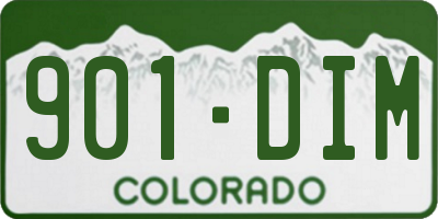 CO license plate 901DIM