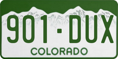 CO license plate 901DUX