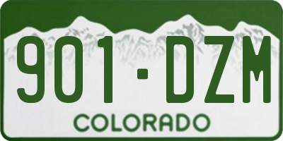 CO license plate 901DZM