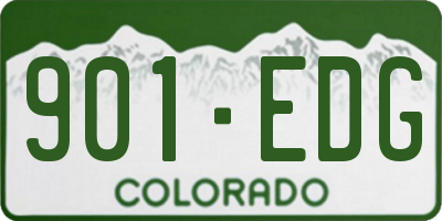 CO license plate 901EDG