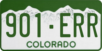 CO license plate 901ERR