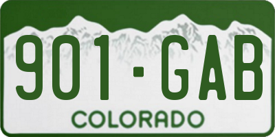 CO license plate 901GAB