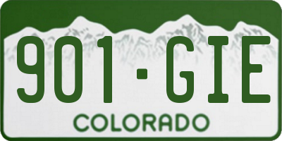 CO license plate 901GIE