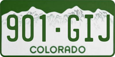 CO license plate 901GIJ