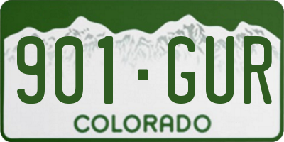 CO license plate 901GUR