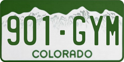 CO license plate 901GYM