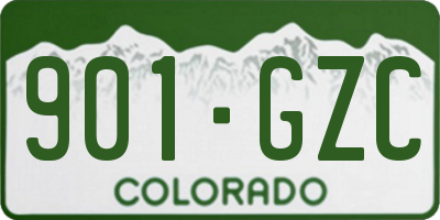 CO license plate 901GZC