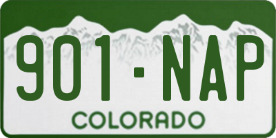 CO license plate 901NAP