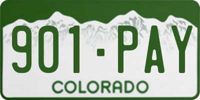 CO license plate 901PAY