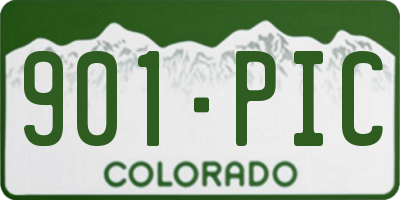 CO license plate 901PIC
