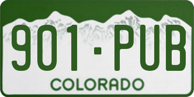 CO license plate 901PUB