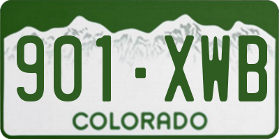 CO license plate 901XWB
