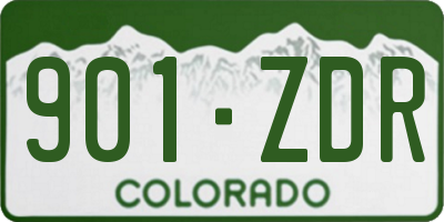 CO license plate 901ZDR