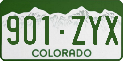 CO license plate 901ZYX