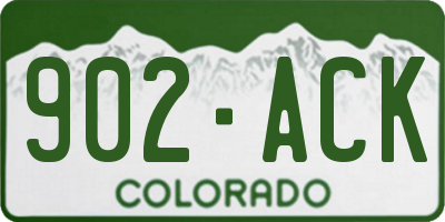 CO license plate 902ACK