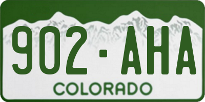 CO license plate 902AHA