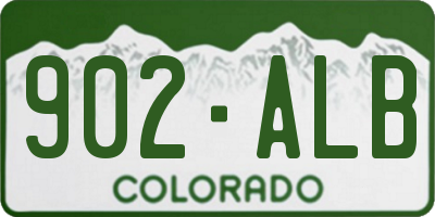 CO license plate 902ALB