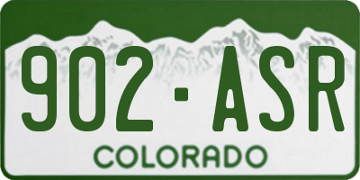 CO license plate 902ASR