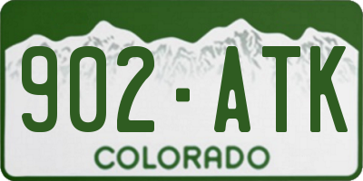 CO license plate 902ATK