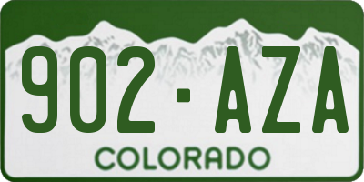 CO license plate 902AZA