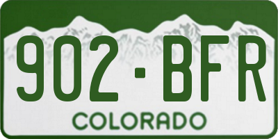 CO license plate 902BFR