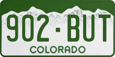 CO license plate 902BUT