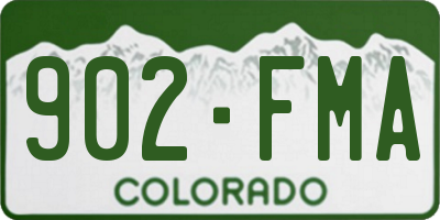 CO license plate 902FMA