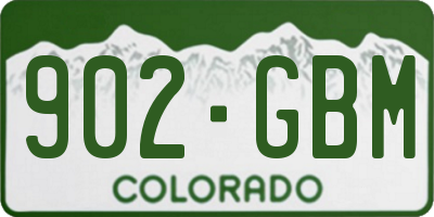 CO license plate 902GBM