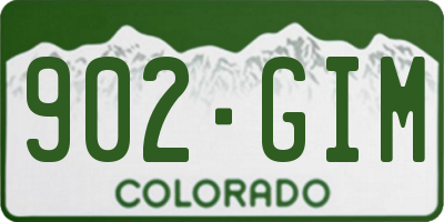 CO license plate 902GIM