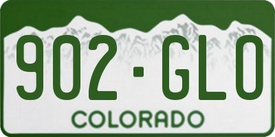 CO license plate 902GLO