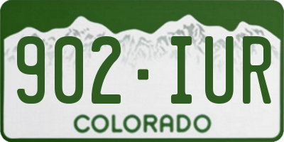 CO license plate 902IUR