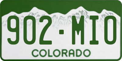 CO license plate 902MIO