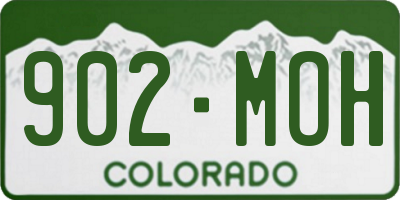 CO license plate 902MOH