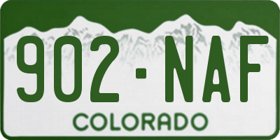 CO license plate 902NAF