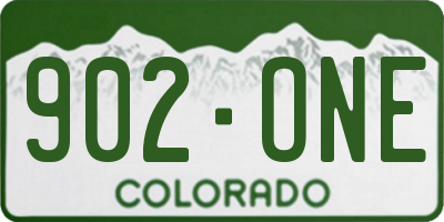 CO license plate 902ONE