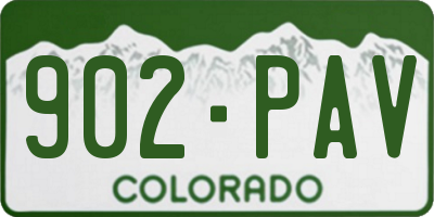 CO license plate 902PAV