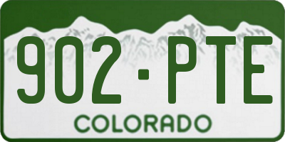CO license plate 902PTE