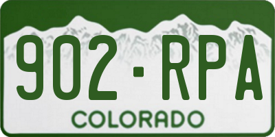 CO license plate 902RPA
