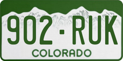 CO license plate 902RUK