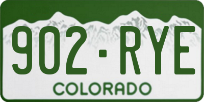 CO license plate 902RYE