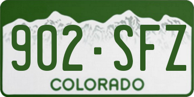 CO license plate 902SFZ