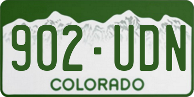 CO license plate 902UDN
