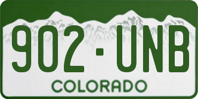 CO license plate 902UNB