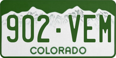 CO license plate 902VEM