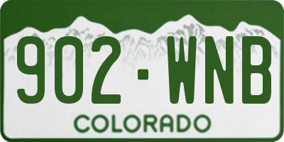 CO license plate 902WNB